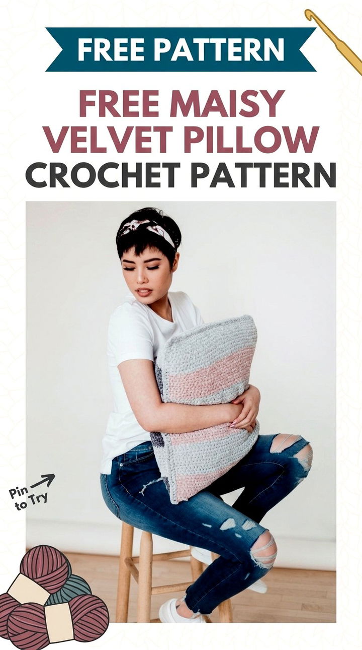 Free Maisy Velvet Pillow Crochet Pattern Modern Retro Boho Style