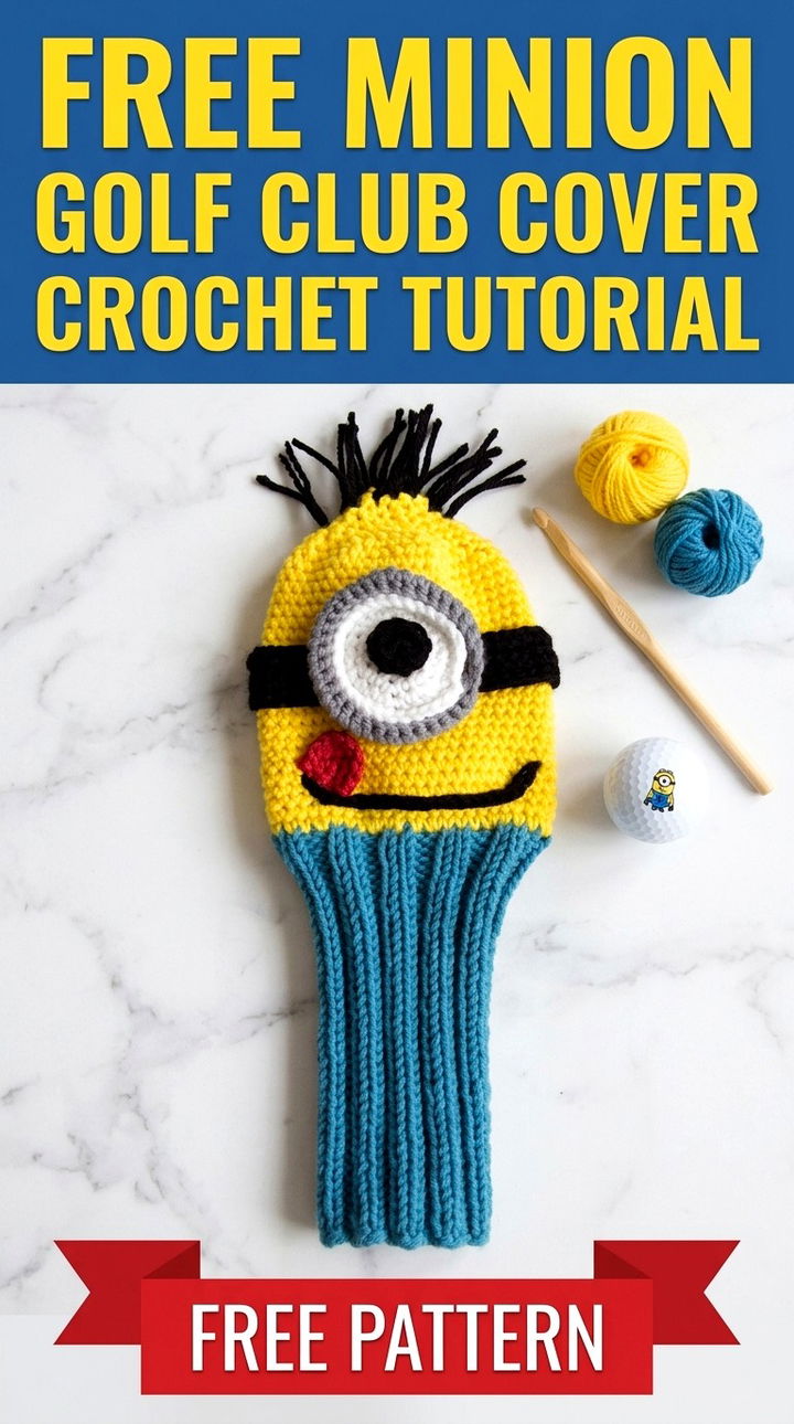 Free Minion Golf Club Cover Crochet Tutorial Modern Retro Boho Style