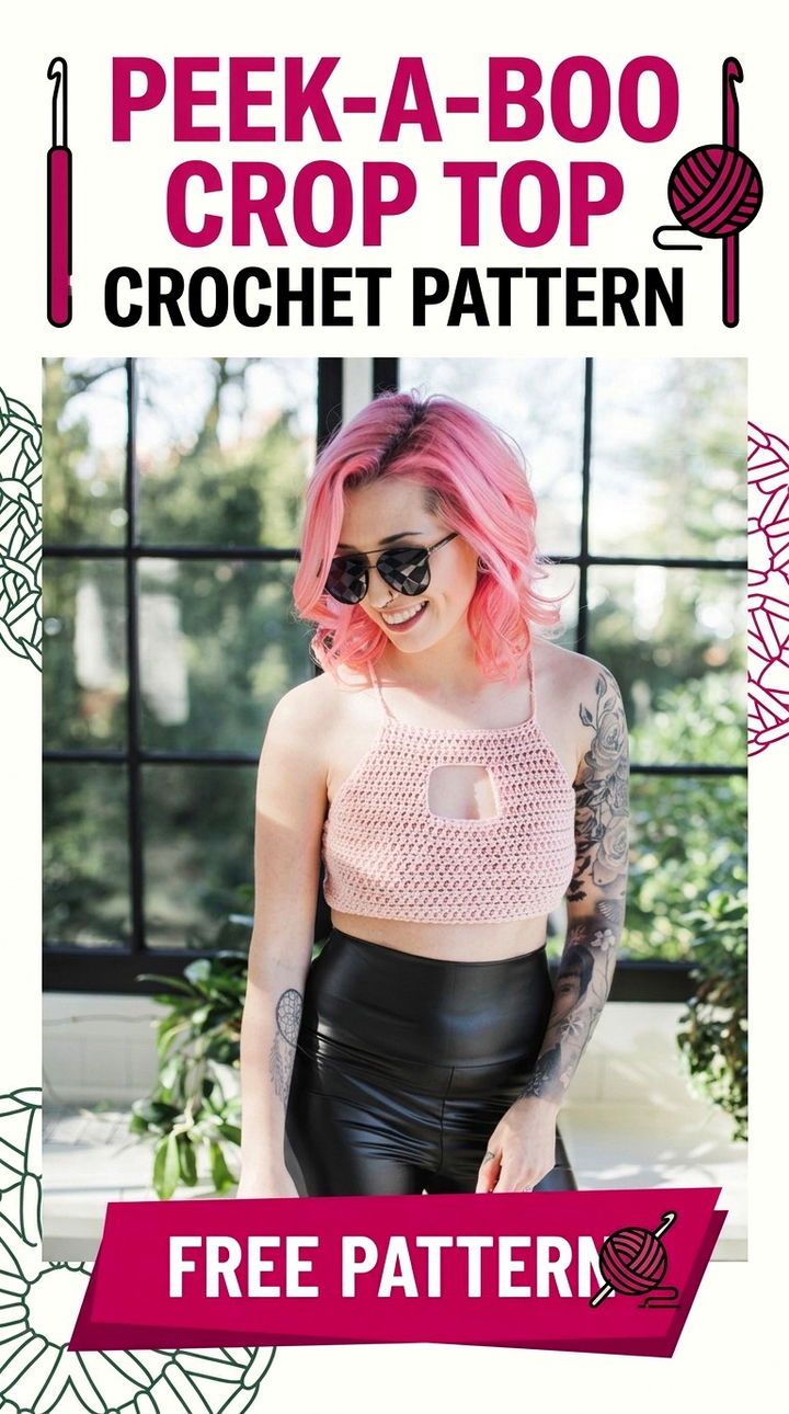 Peek A Boo Crochet Crop Top Vibrant Retro Chic Festival Fashion