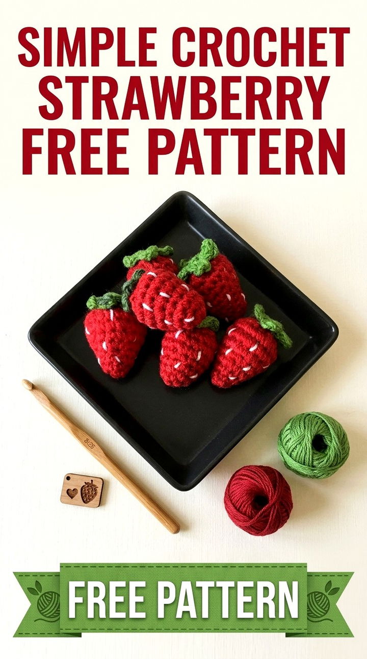 Simple Crochet Strawberry Adorable Retro Chic Amigurumi Fruit