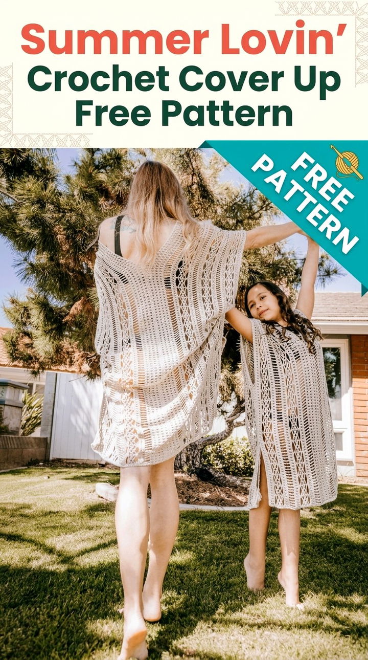Summer Lovin’ Crochet Cover Up Vibrant Retro Chic Beachwear