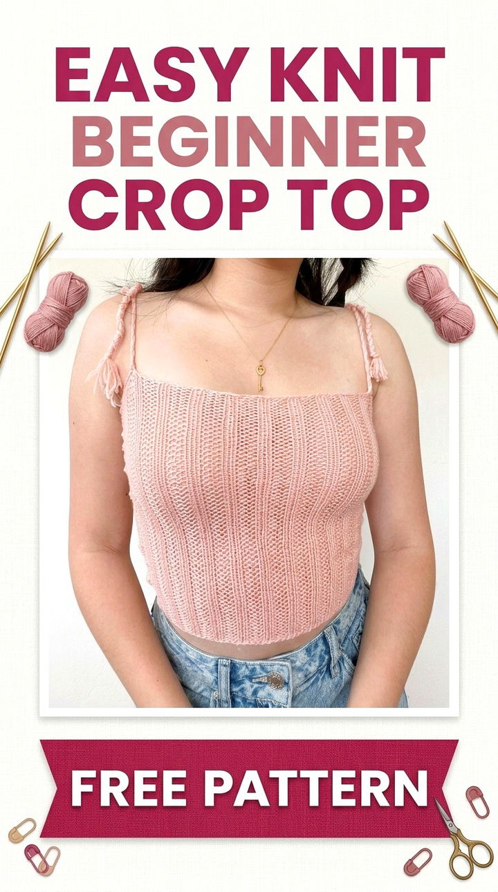 Easy Knit Beginner Crop Top Stylish Retro Chic Summer Fashion