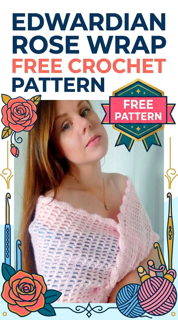 Edwardian Rose Wrap Vibrant Retro Chic Bohemian Layering Accent