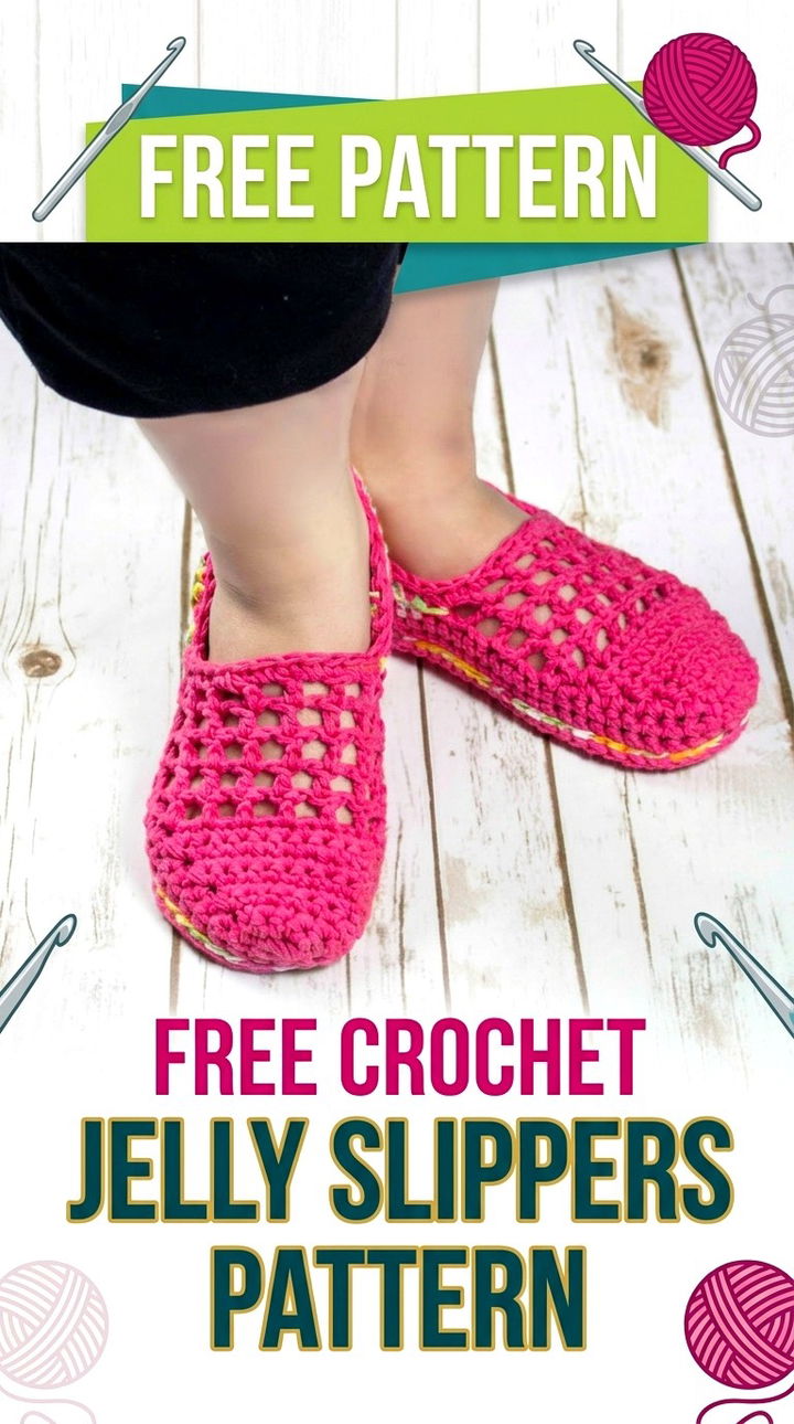 Free Crochet Jelly Slippers Vibrant Retro Chic Summer Footwear