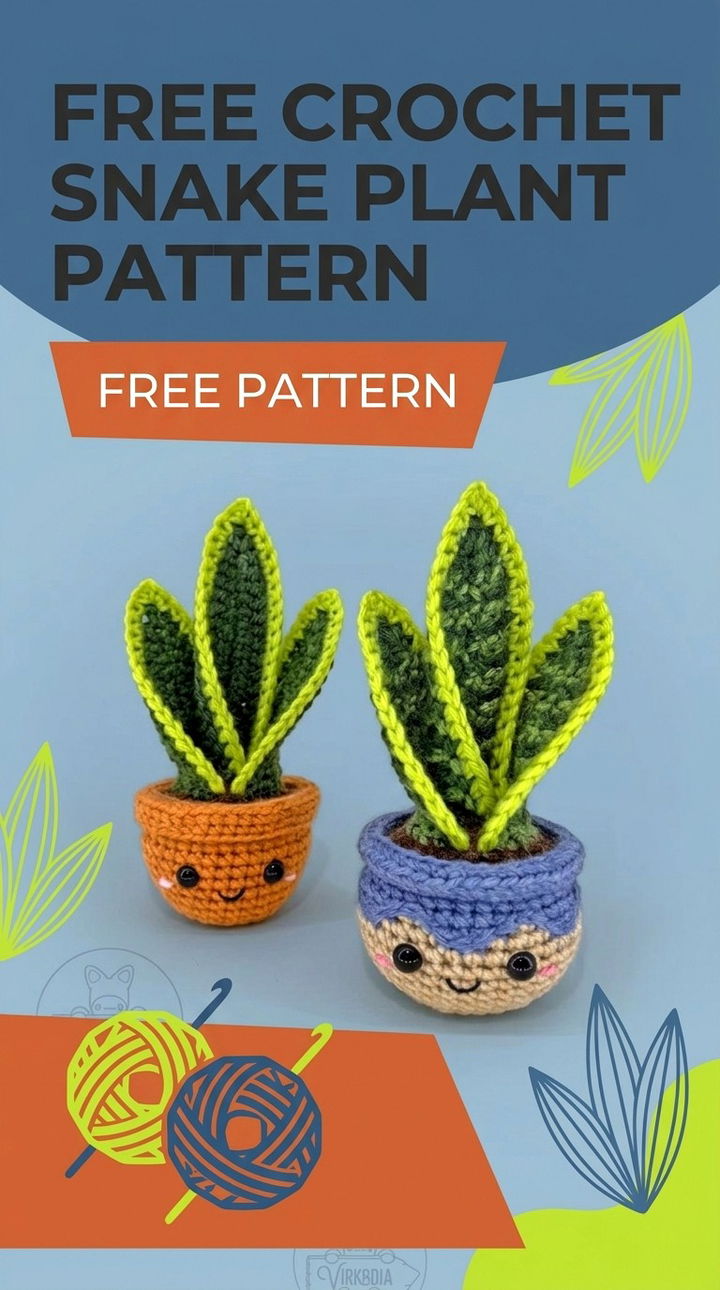 Free Crochet Snake Plant Pattern Vibrant Retro Chic Bohemian Botanical Accent