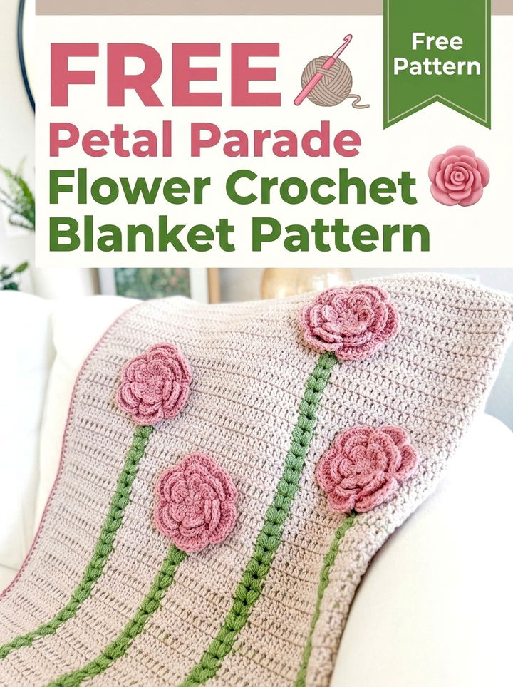Free Flower Crochet Blanket Pattern The Petal Parade Blanket