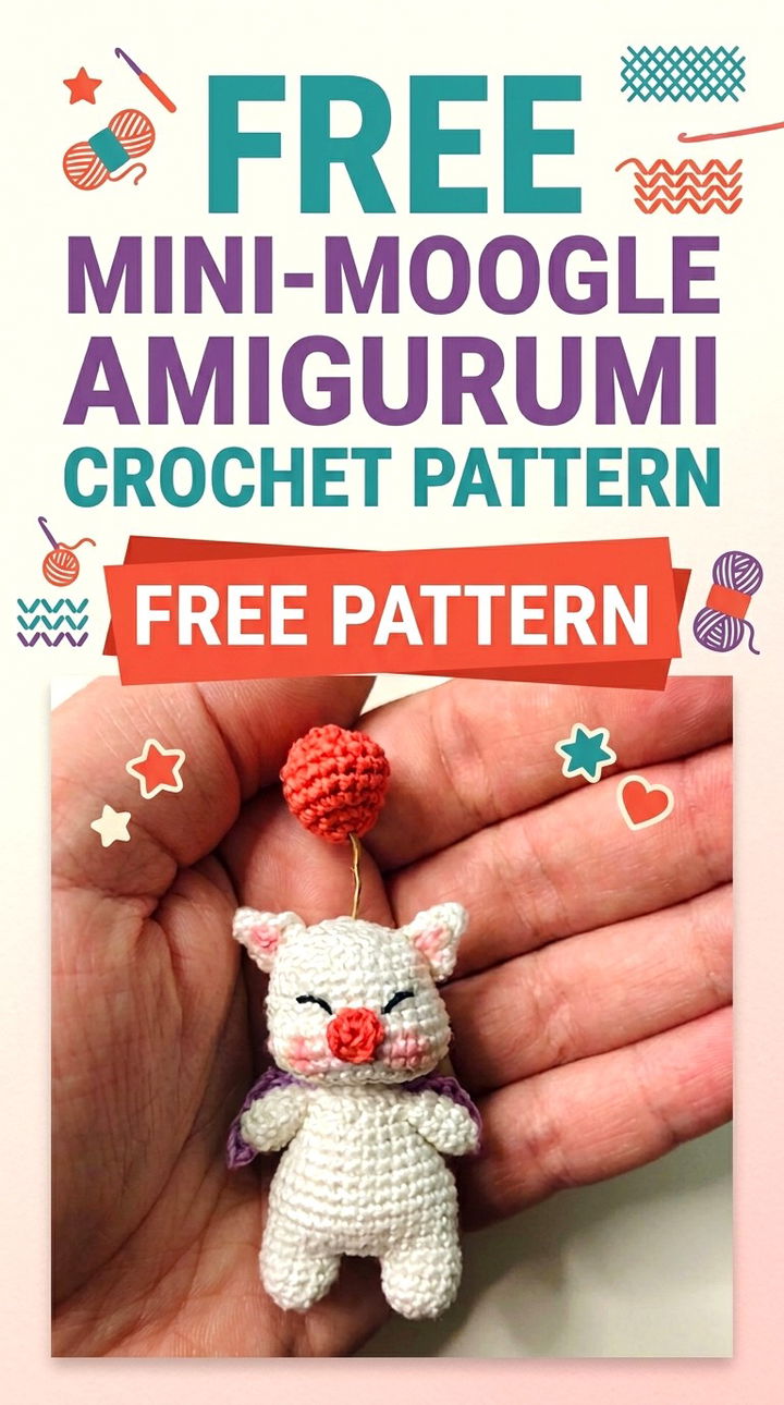 Free Mini Moogle Amigurumi Crochet Pattern Vibrant Retro Chic Bohemian Lifestyle Accent