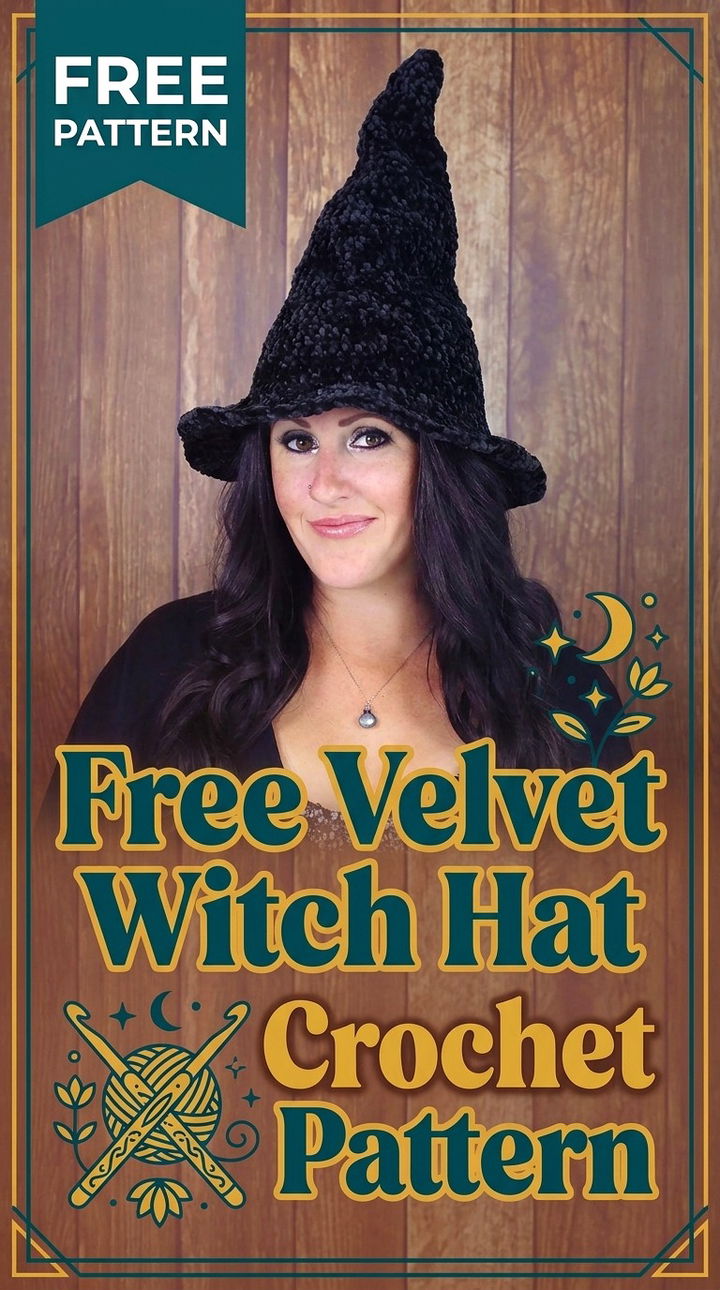 Free Velvet Witch Hat Crochet Pattern Modern Retro Boho Style