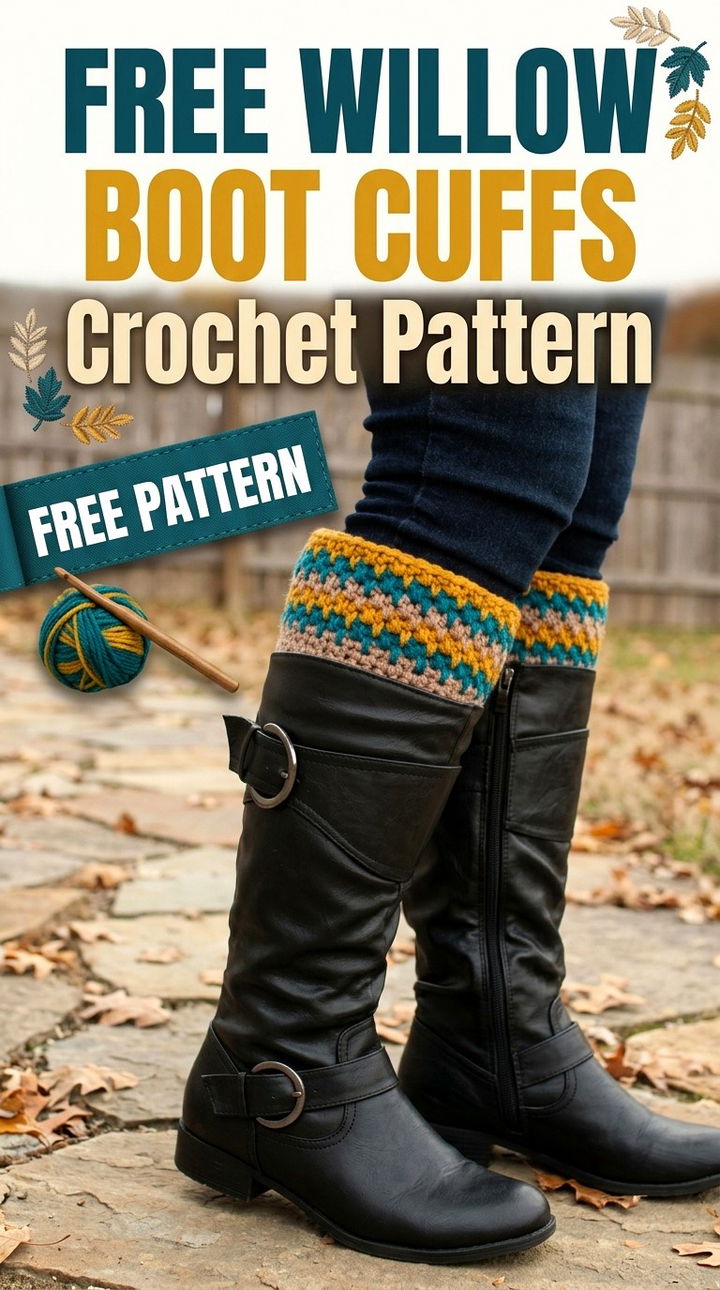 Free Willow Boot Cuffs Crochet Pattern Modern Retro Boho Style