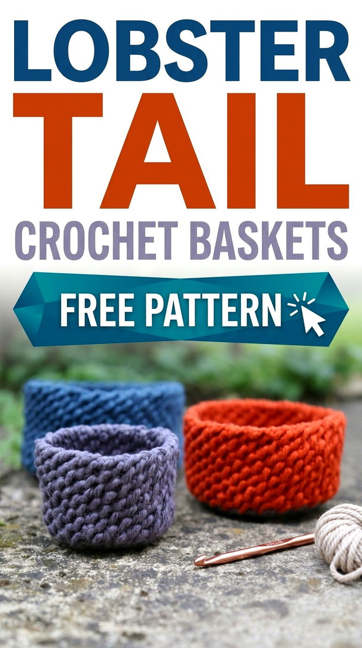 Lobster Tail Crochet Baskets Vibrant Retro Chic Textured Storage Solutions