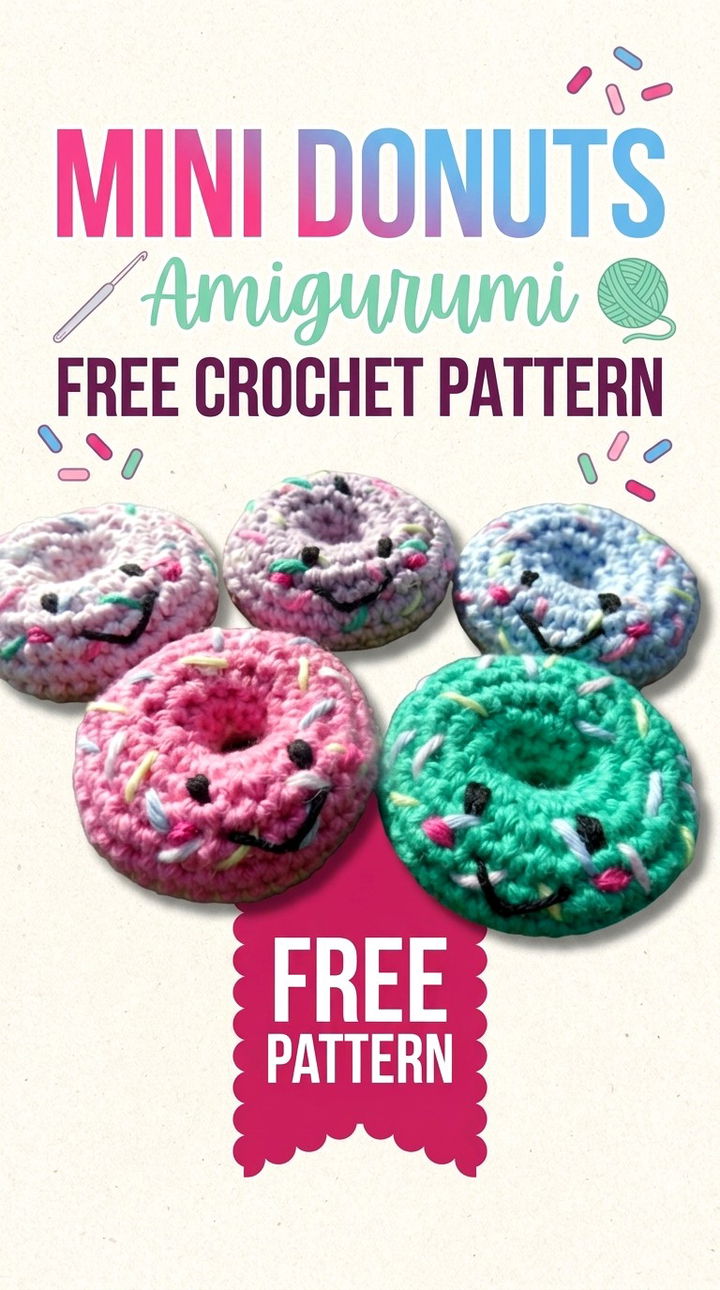 Mini Donuts Amigurumi Whimsical Retro Chic Play Food Crochet