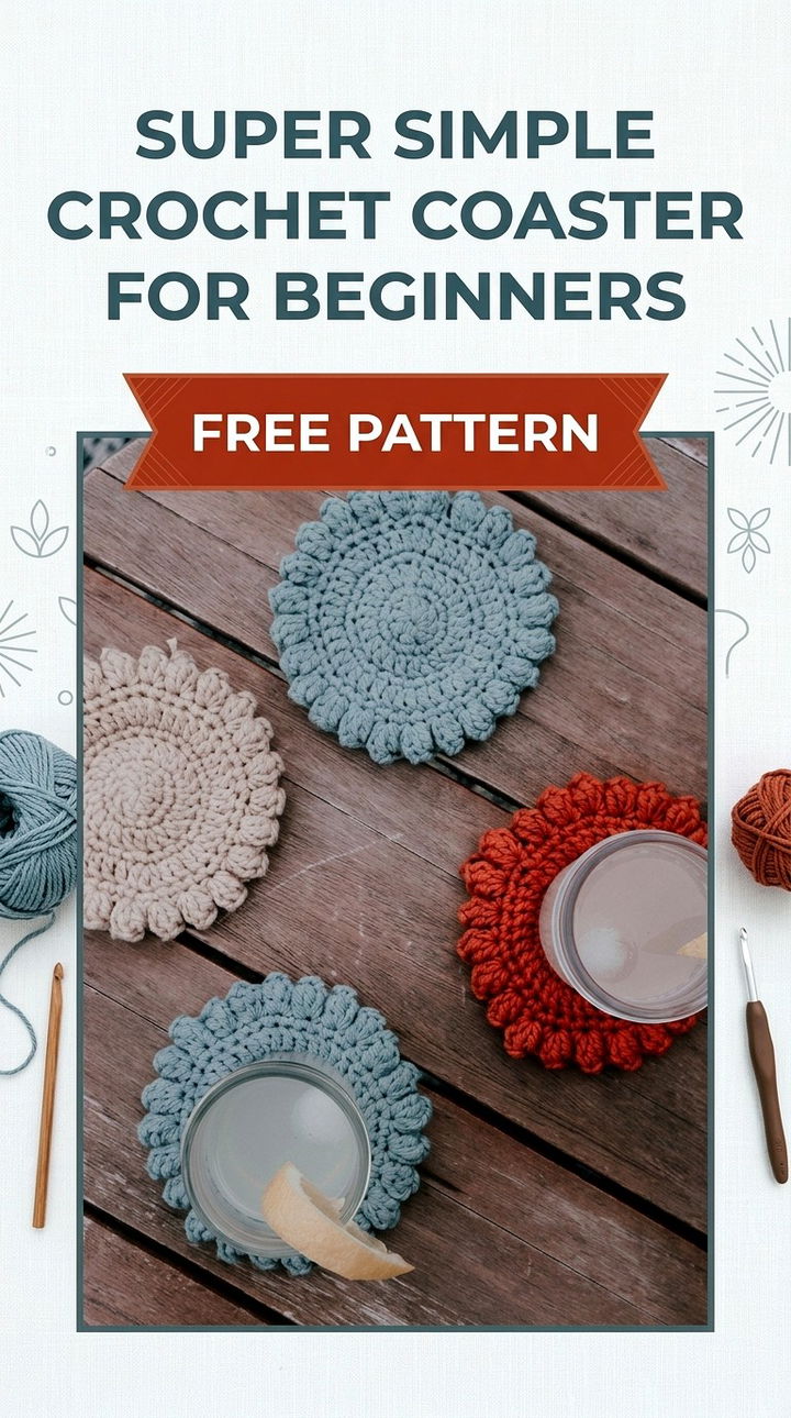 Super Simple Crochet Coaster for Beginners Easy Home Decor