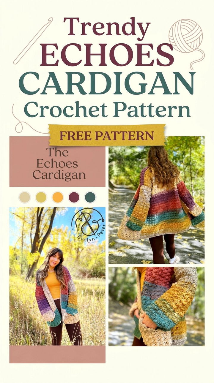 Trendy Echoes Cardigan Crochet Pattern Free Pattern