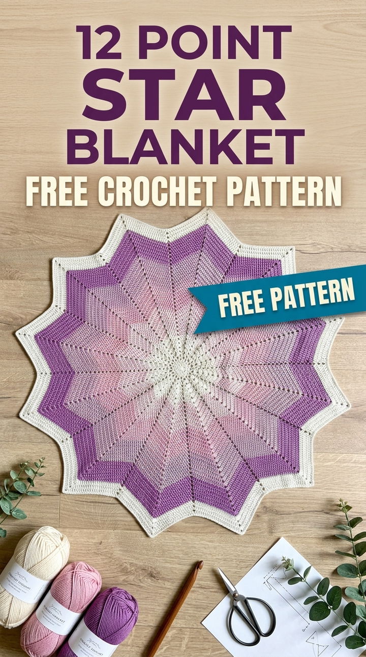 12 Point Star Blanket Vibrant Retro Chic Textured Geometric Accent