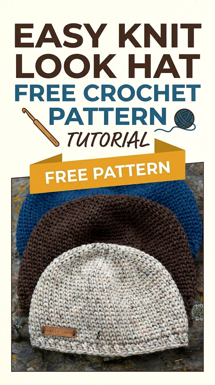 Easy Knit Look Hat Vibrant Retro Chic Faux Knit Accessory Accent