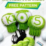 Free Crochet Golf Club Covers Pattern Modern Retro Boho Style..