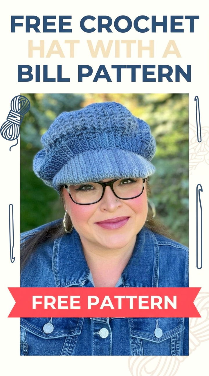 Free Crochet Hat With A Bill Pattern Modern Retro Boho Style