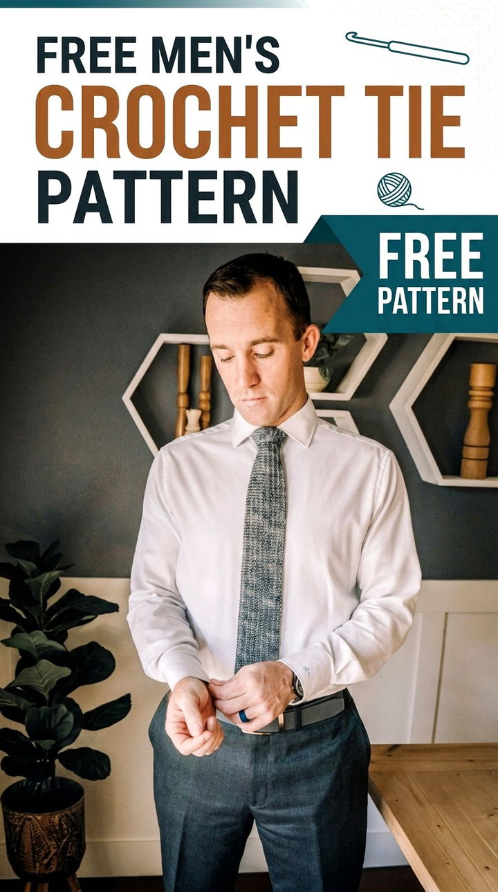 Free Men's Crochet Tie Pattern Dashing Retro Chic Neckwear