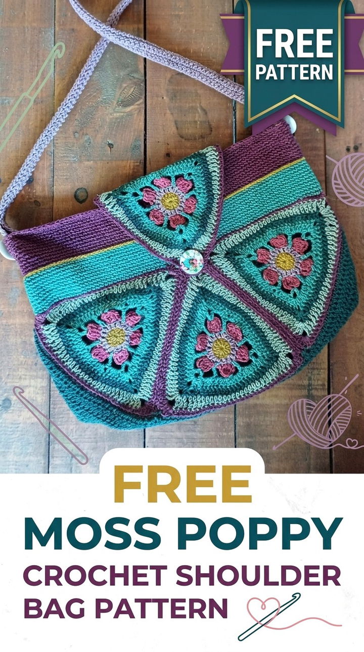 Free Moss Poppy Crochet Shoulder Bag Pattern