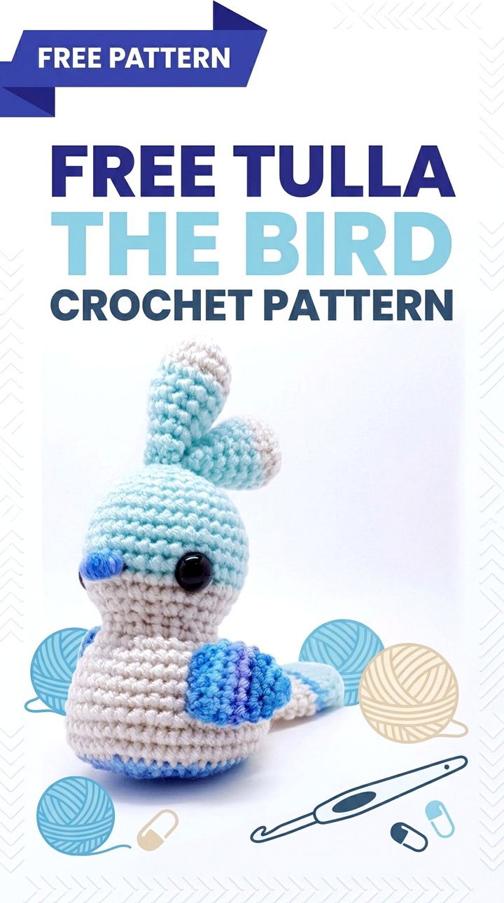 Free Tulla the Bird Crochet Pattern Modern Retro Boho Style