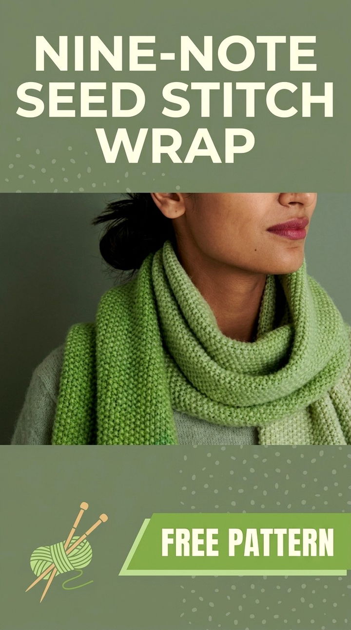 Nine Note Seed Stitch Wrap Vibrant Retro Chic Bohemian Layering Accent