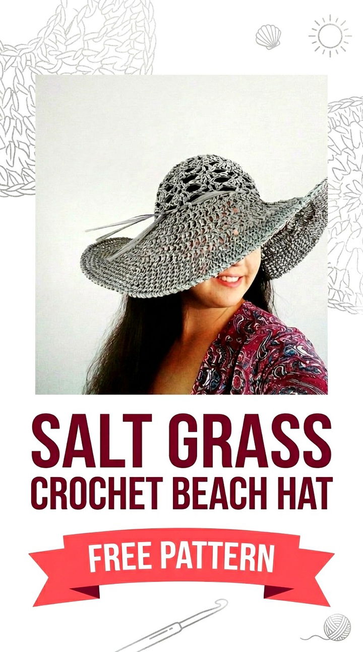 Salt Grass Crochet Beach Hat Trendy Retro Chic Sun Protection
