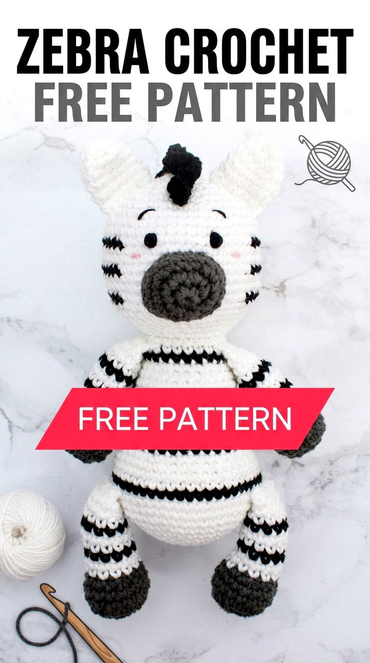 Zebra Crochet Free Pattern Whimsical Retro Chic Safari Amigurumi