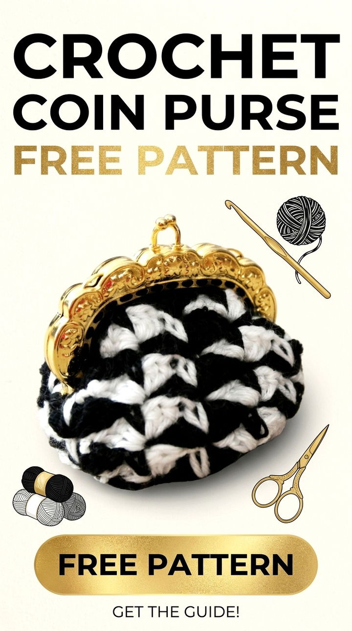 Crochet Coin Purse Free Pattern Vibrant Retro Chic Bohemian Accessory Accent