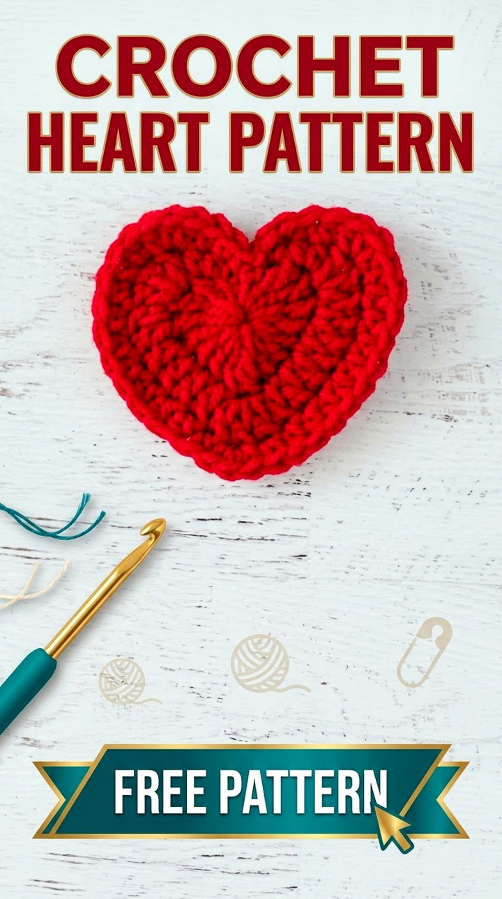 Crochet Heart Pattern A Retro Chic Scrap Buster