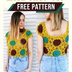 Crochet Sunflower Lace Crop Top Radiant Retro Chic Festival Fashion