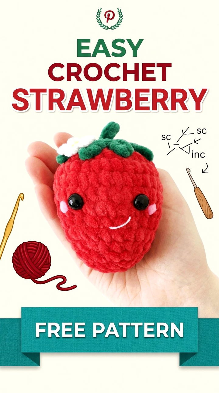Easy Crochet Strawberry Adorable Retro Chic Amigurumi Fruit