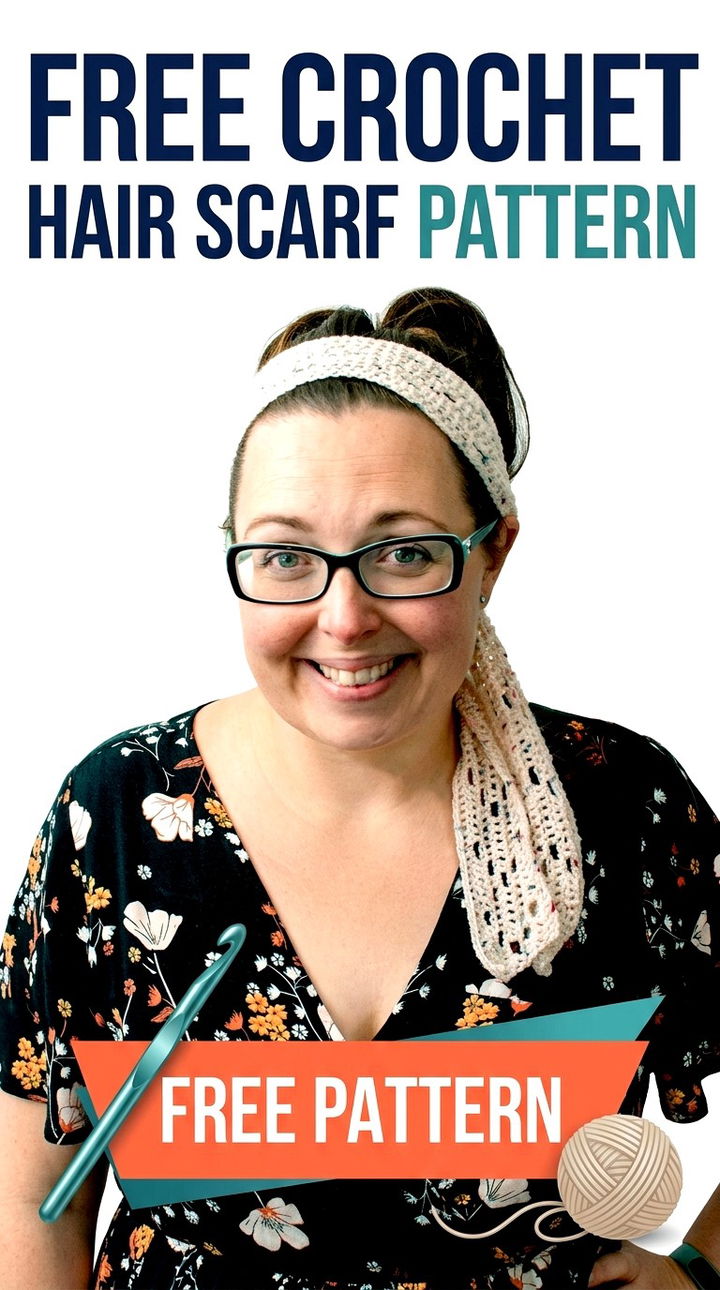 Free Crochet Hair Scarf Pattern Vibrant Retro Chic Textured Hair Accessory