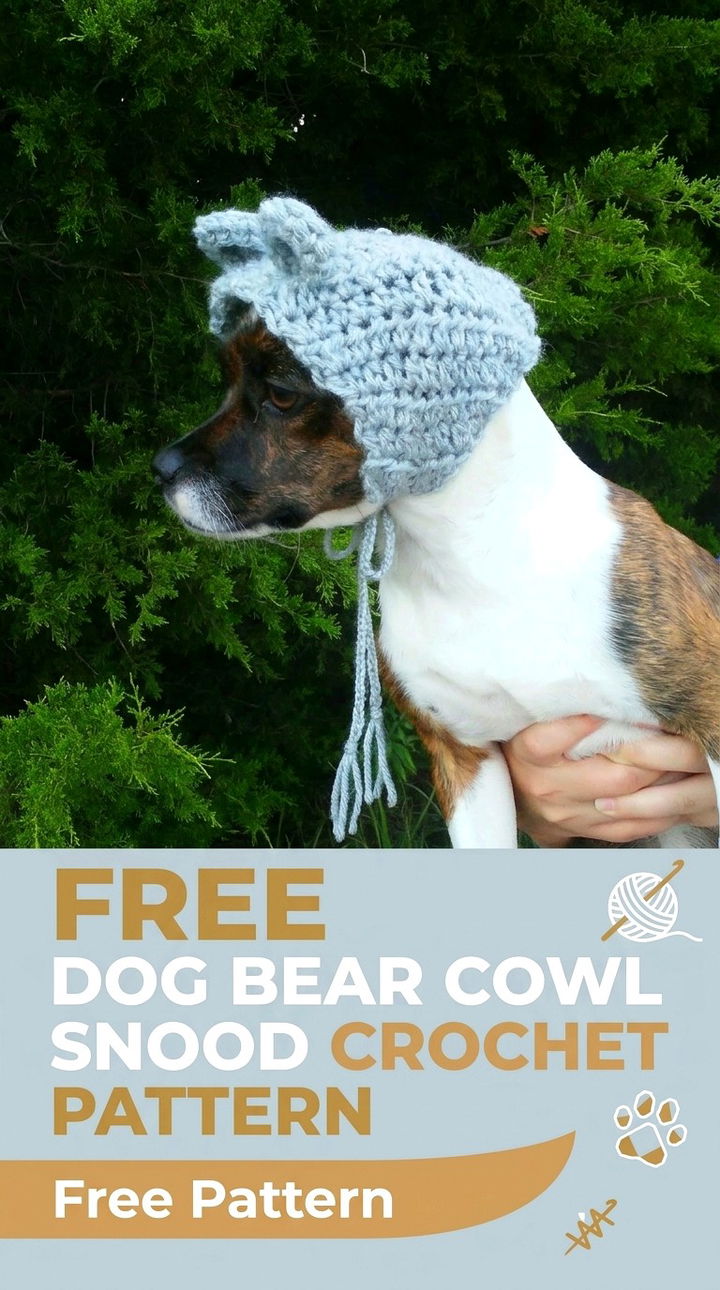 Free Dog Bear Cowl Snood Crochet Pattern Modern Retro Boho Style
