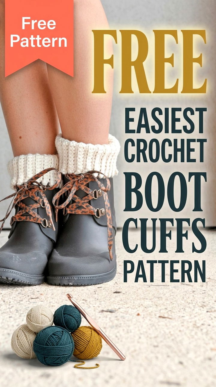 Free Easiest Crochet Boot Cuffs Pattern Modern Retro Boho Style