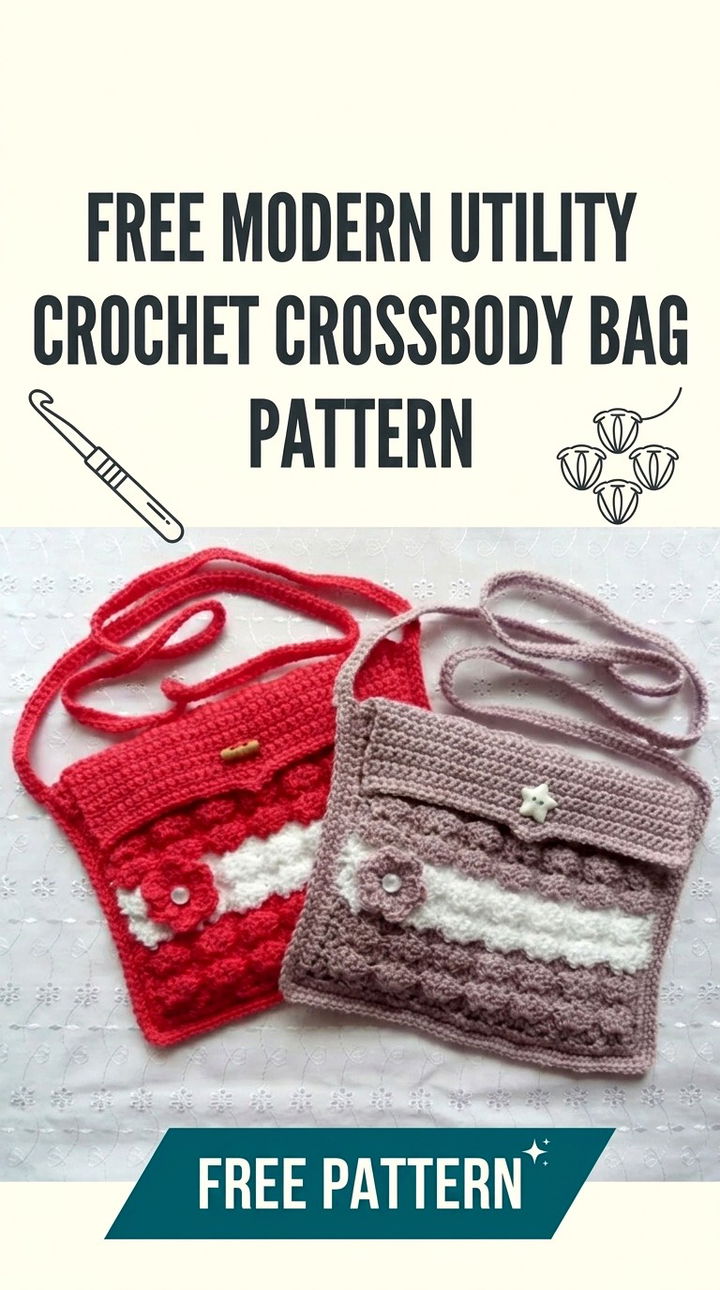 Free Modern Utility Crochet Crossbody Bag Pattern