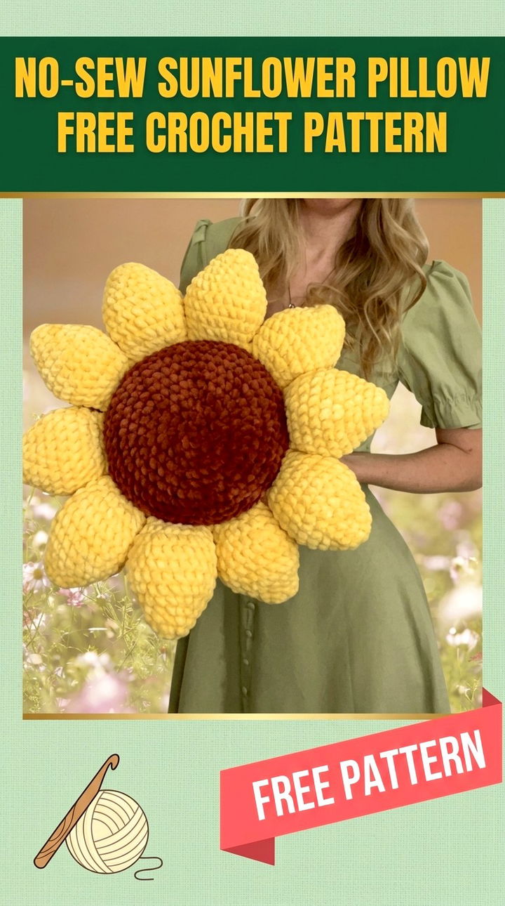 No Sew Sunflower Pillow Vibrant Retro Chic Cozy Velvet Decor