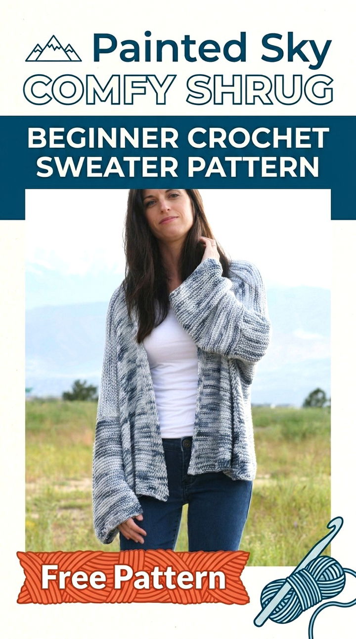 Painted Sky Comfy Shrug Vibrant Retro Chic Bohemian Layering Accent