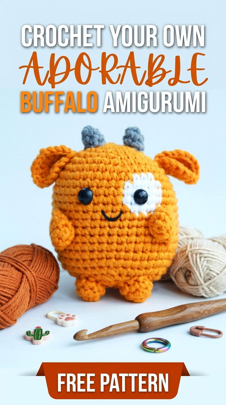 Trendy Crochet Buffalo Amigurumi Free Pattern