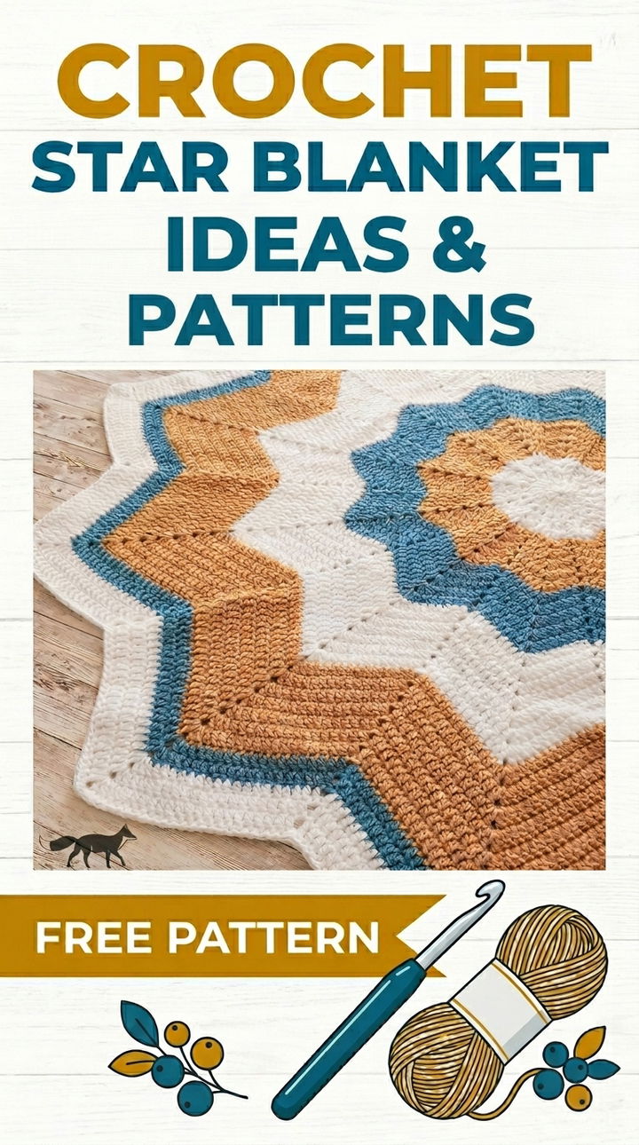 Crochet Star Blanket Ideas Vibrant Retro Chic Textured Interior Accents
