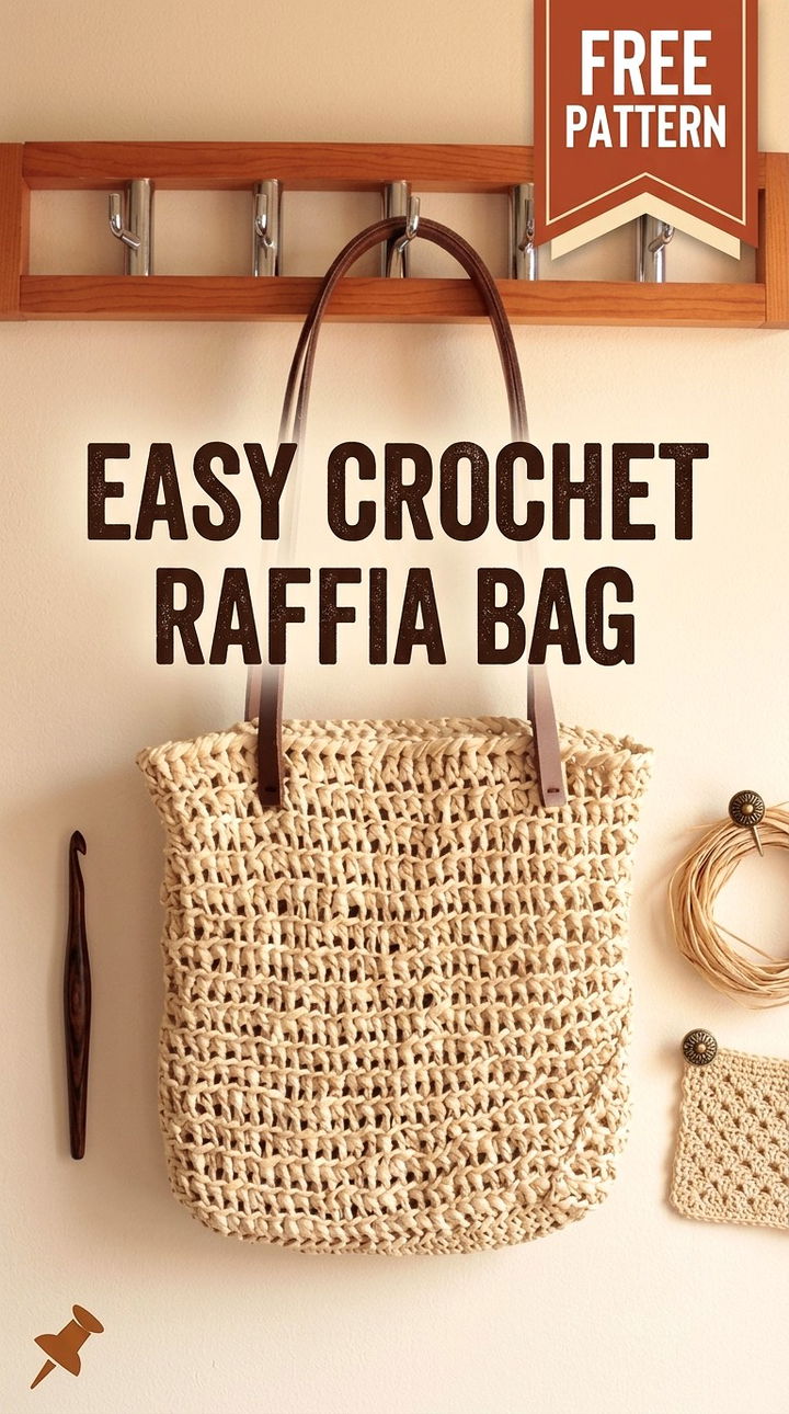 Easy Crochet Raffia Bag Trendy Retro Chic Summer Market Tote