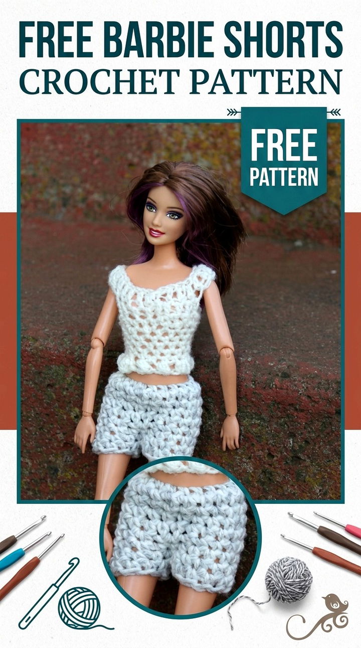 Free Barbie Shorts Crochet Pattern Modern Retro Boho Style