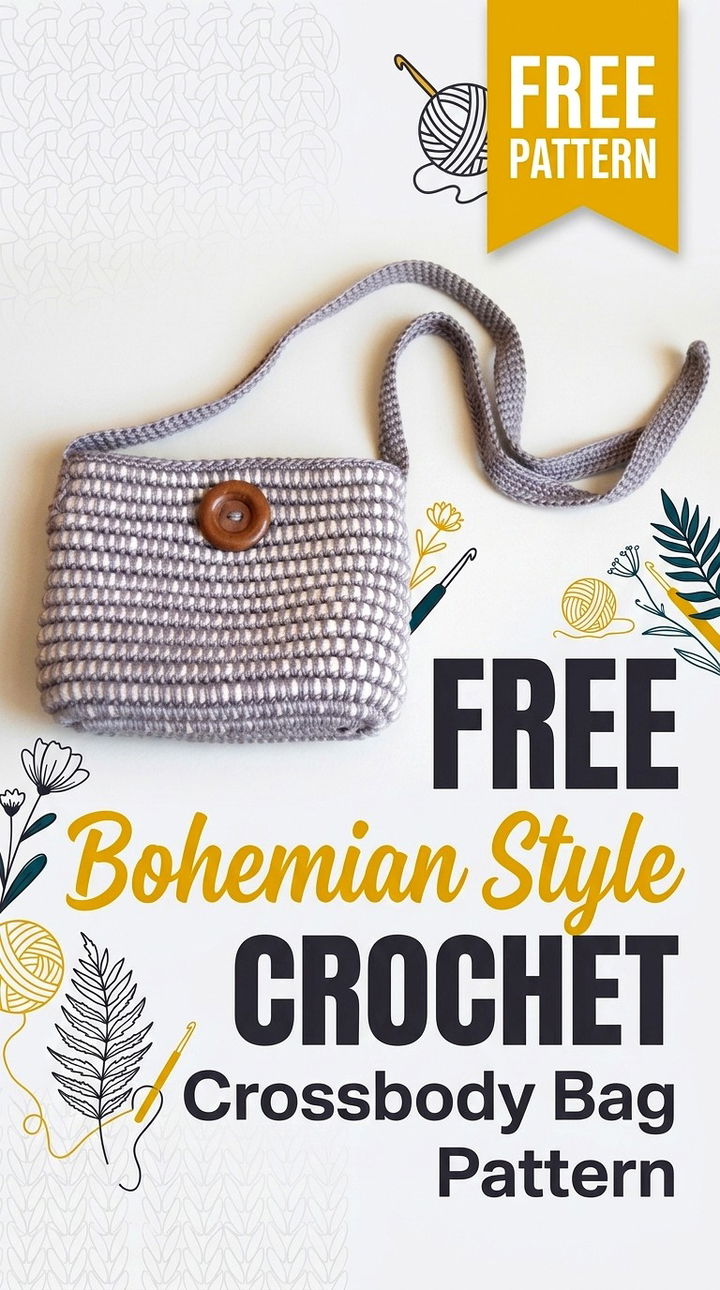 Free Bohemian Style Crochet Crossbody Bag Pattern
