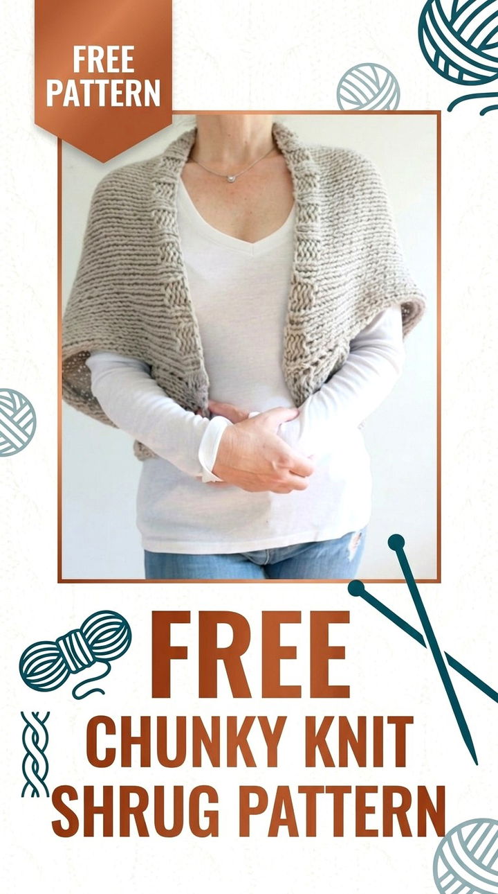 Free Chunky Knit Shrug Pattern Vibrant Retro Chic Bohemian Layering Accent