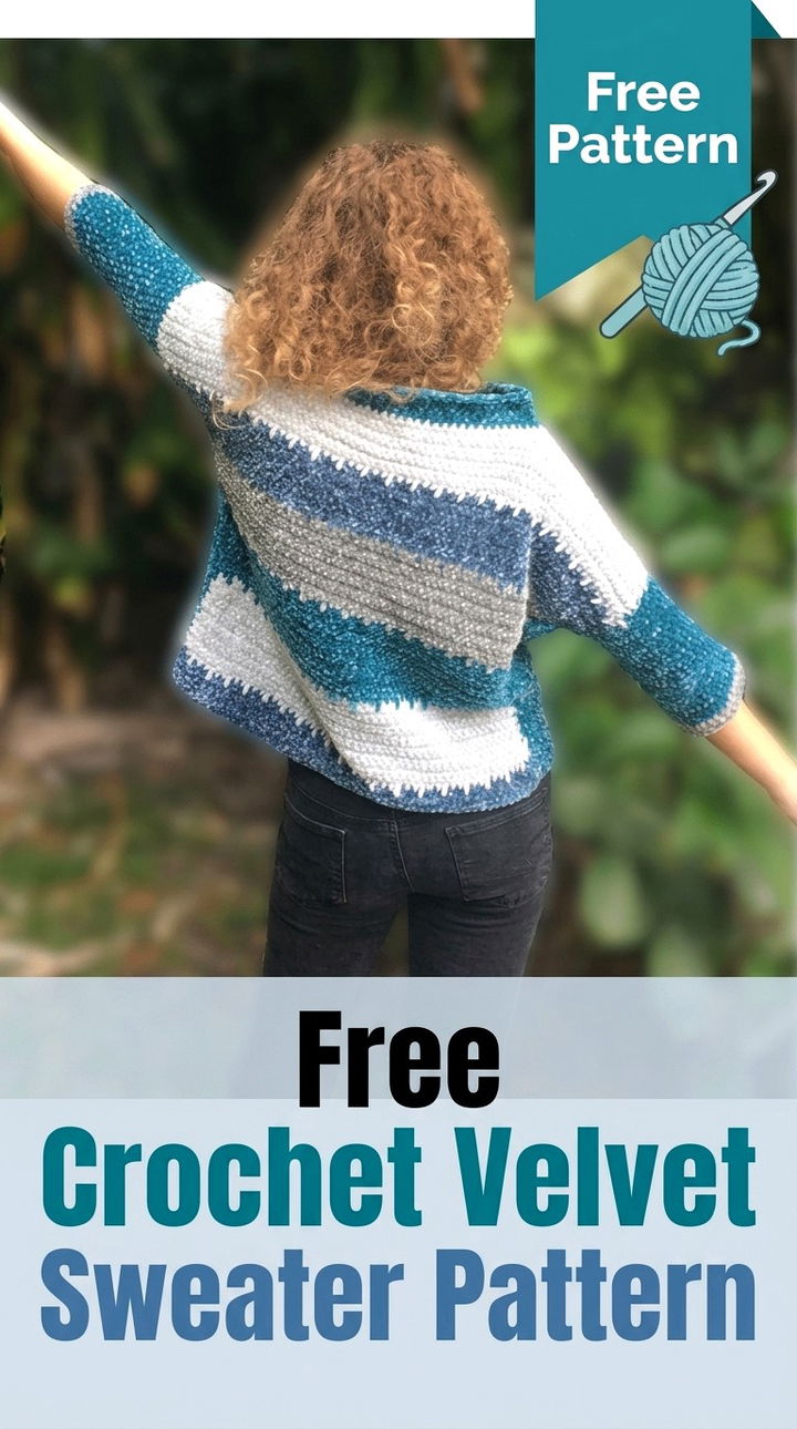 Free Crochet Velvet Sweater Pattern Modern Retro Boho Style