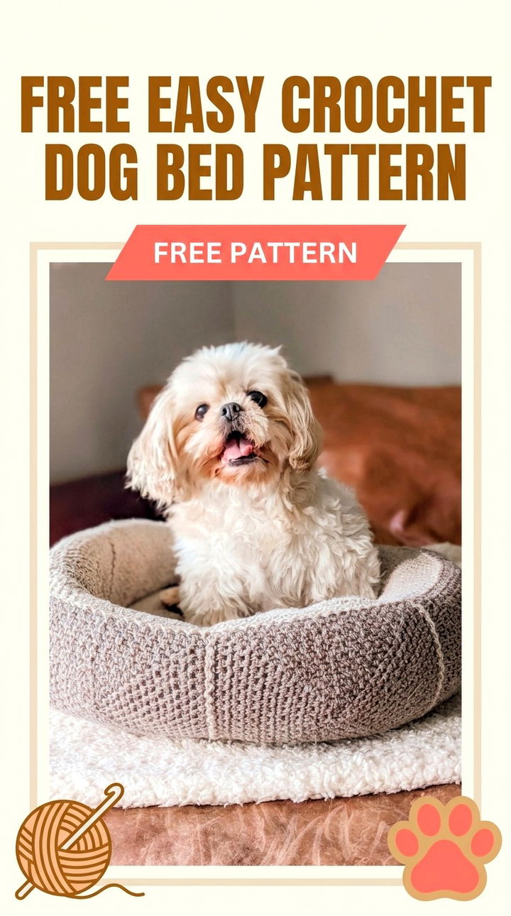 Free Easy Crochet Dog Bed Pattern Modern Retro Boho Style