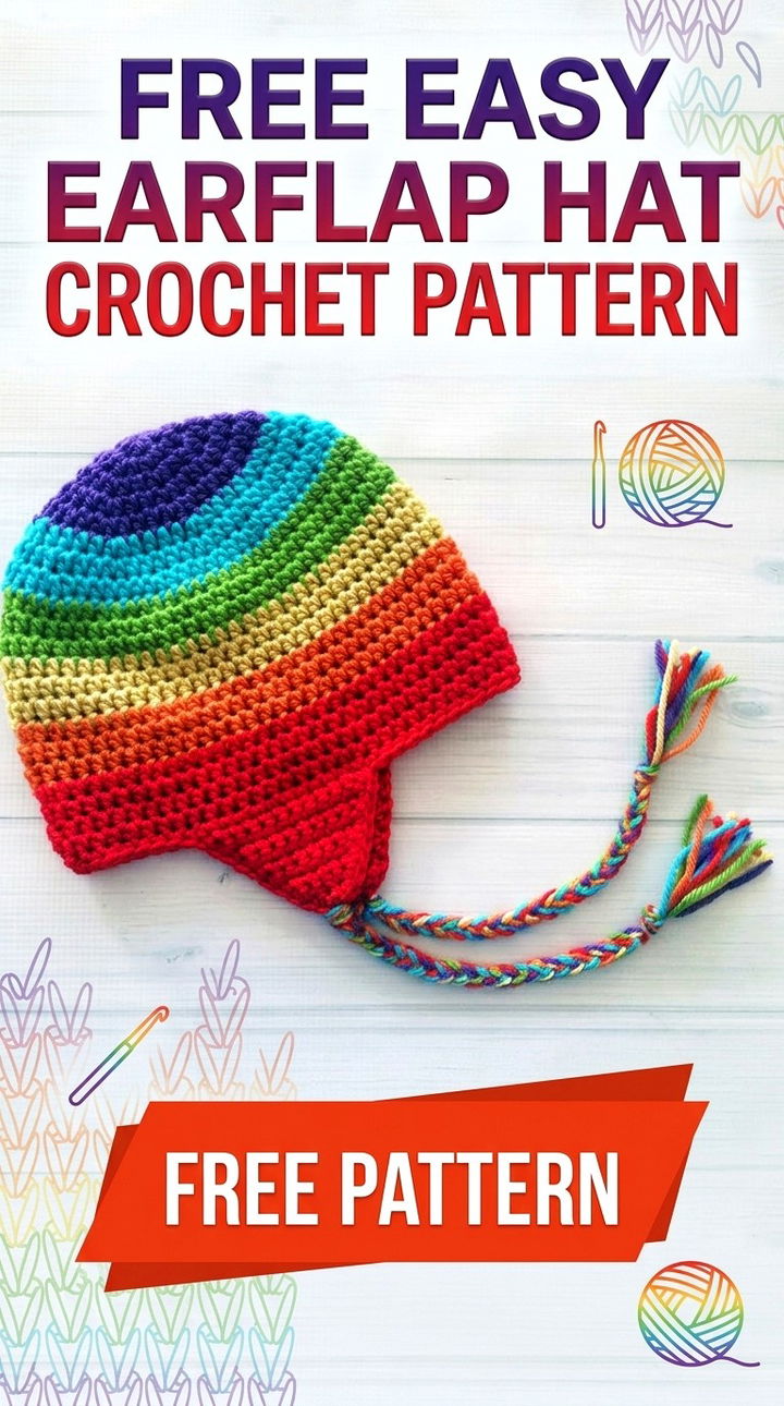 Free Easy Earflap Hat Crochet Pattern Modern Retro Boho Style