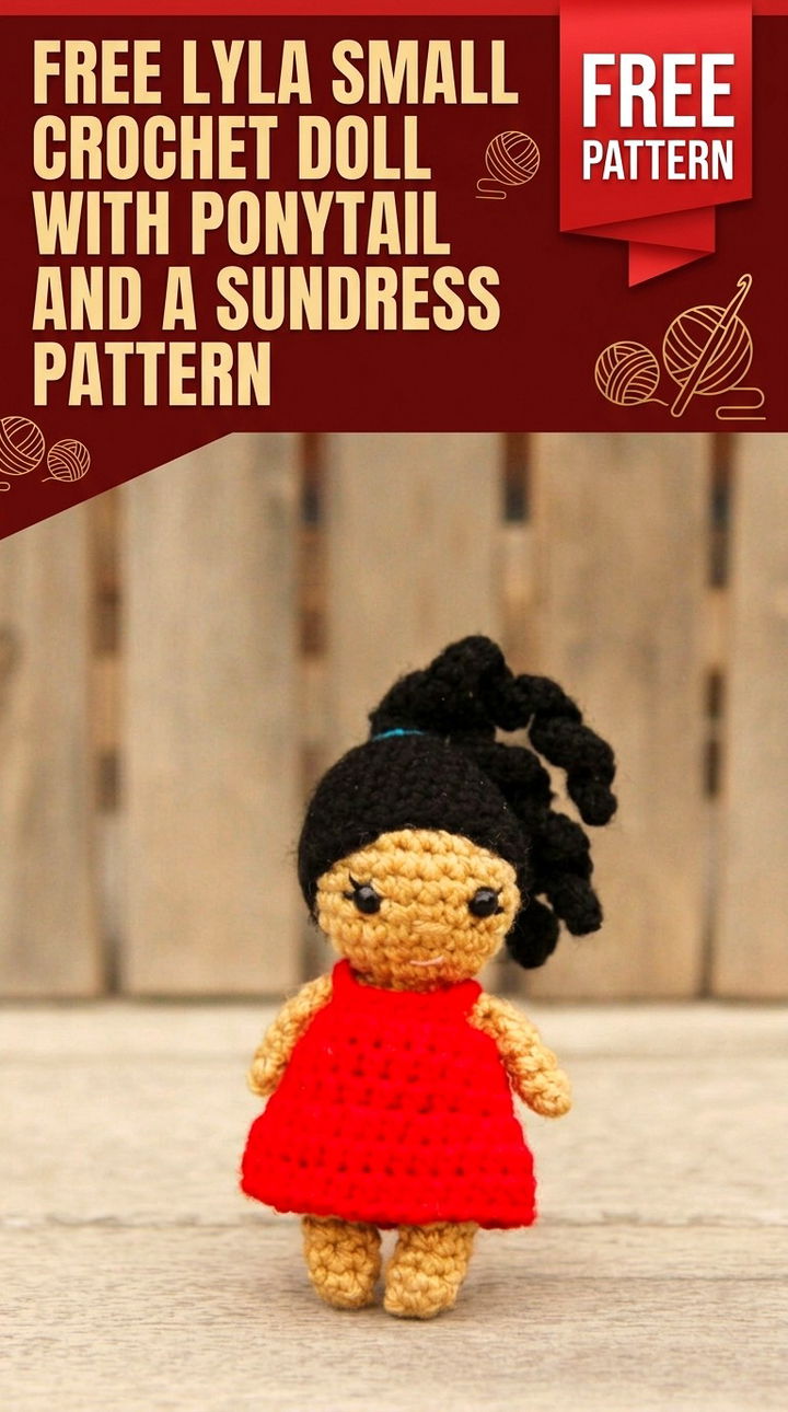 Free Lyla Small Crochet Doll with Ponytail and a Sundress Pattern