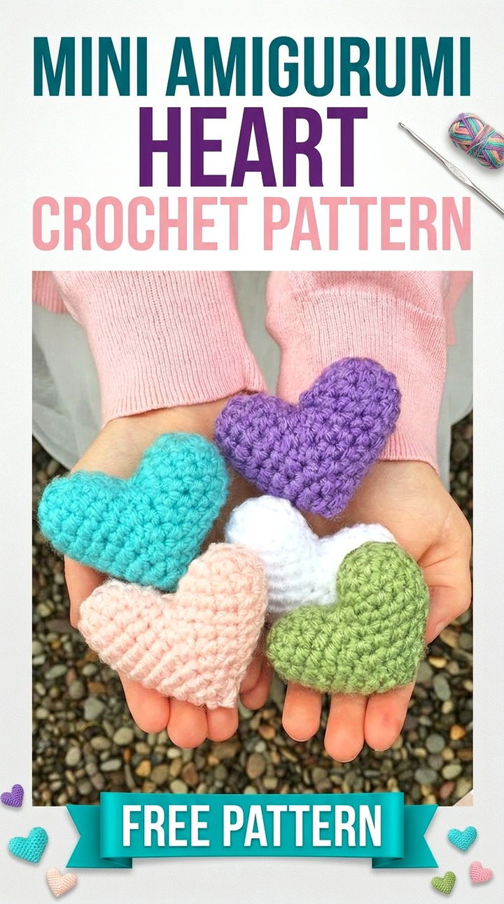 Mini Amigurumi Heart Pattern Quick Crochet Charm