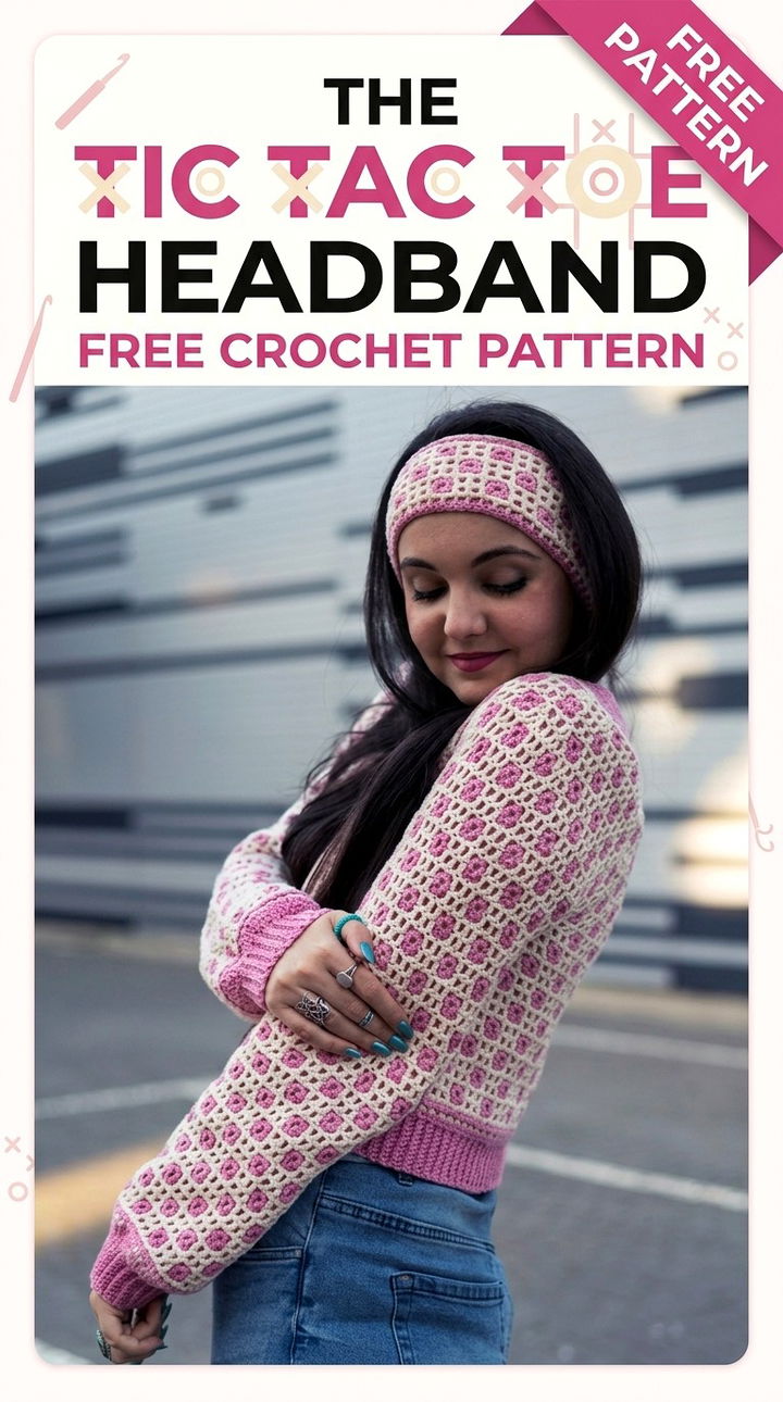 The Tic Tac Toe Headband Vibrant Retro Chic Textured Grid Hair Accessory