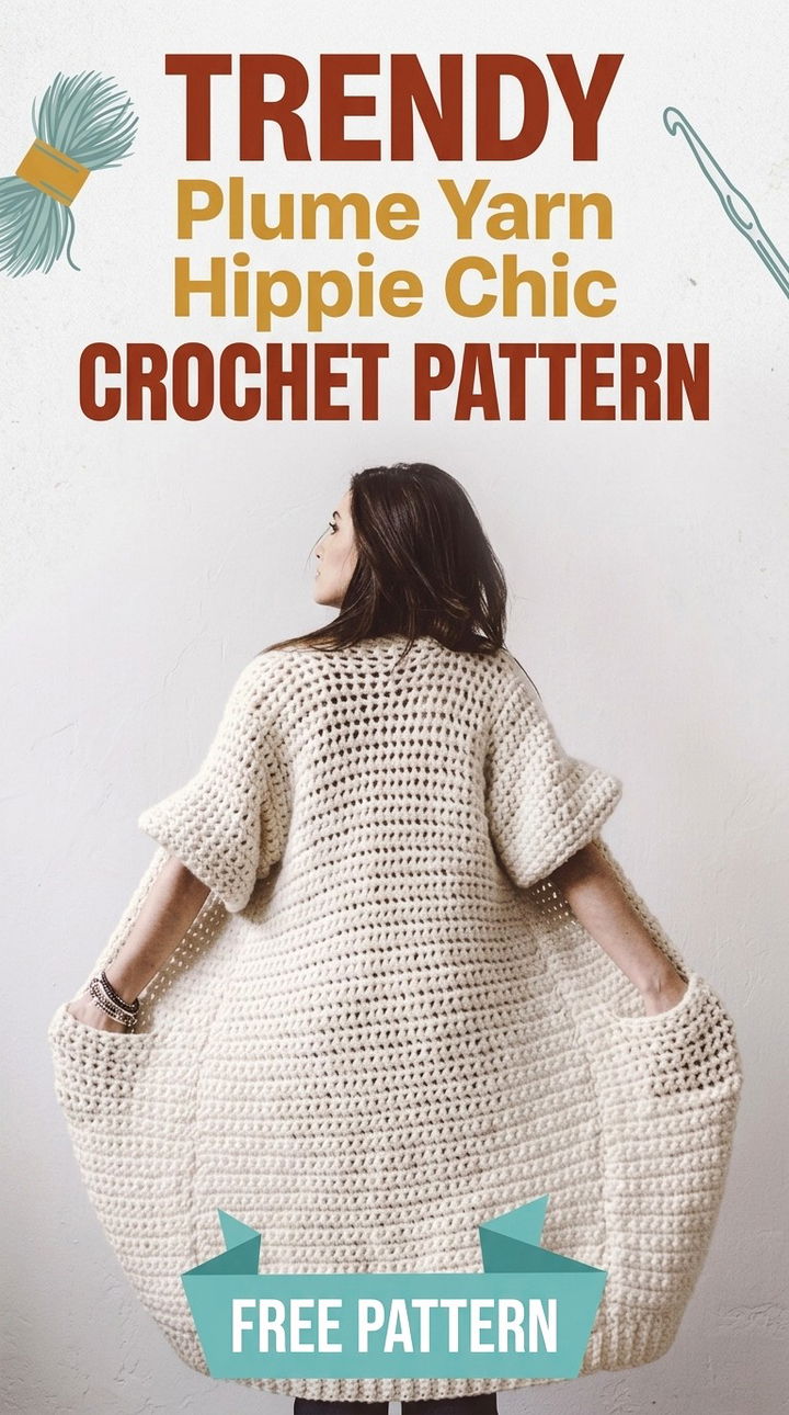 Trendy Plume Yarn Hippie Chic Crochet Pattern Free Pattern